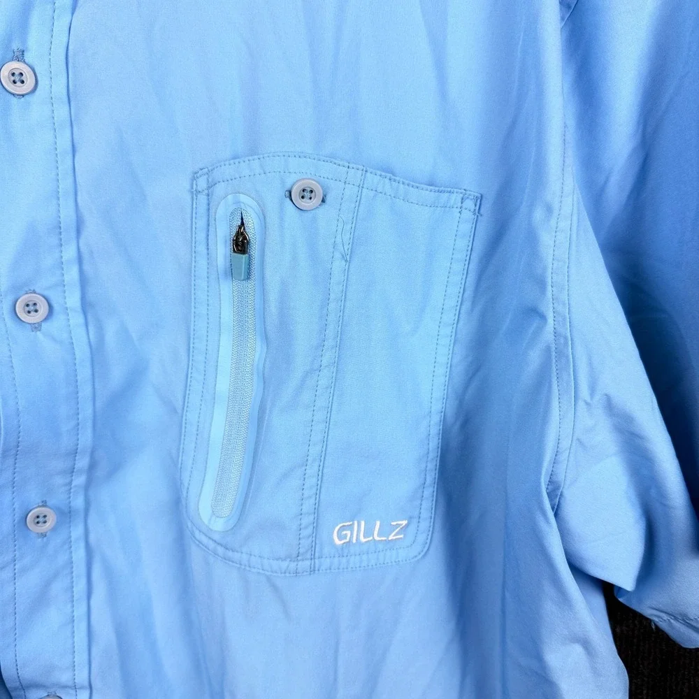 Gillz Performance Fishing Shirt Vented Short Sleeve Blue 2XL